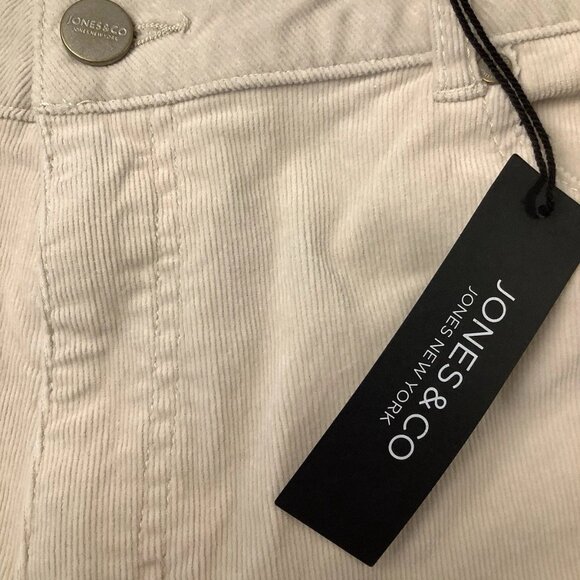 NWT Jones New York Ivory Corduroy Jeans Straight Leg High Waist Size 16 - Picture 7 of 10